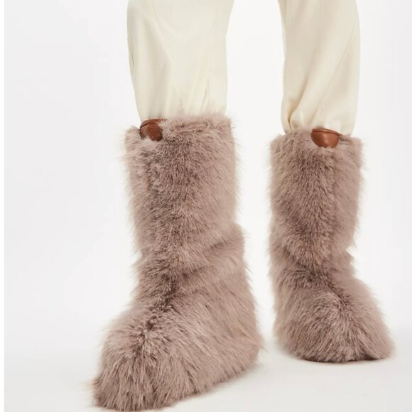 Free People Wild Thing Faux Fur Mid Boots Size 8 - Picture 5 of 16